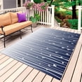 thumbnail image 1 of Blue Floral Outdoor Rug for Patio/Deck/Porch, Non-Slip Large Area Rug 5 x 7 Ft, Gradient Stripe Garden Plant Branch Texture Indoor Outdoor Rugs Washable Area Rugs, Camping Rug Carpet Runner, 1 of 8
