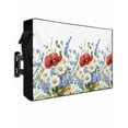 thumbnail image 1 of Blue Floral Outdoor TV Cover 30 to 32 Inch Weatherproof, Red Poppy Flowers Pastoral White Daisy 600D Oxford TV Covers with Waterproof Zipper, Outside Flat TV Screen Protector Size 30"W x 19"H x 4.5"D, 1 of 7