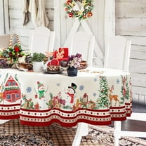 Blue Floral Oval Tablecloth 60x84 Inch, Blue and White French Country Tablecloth, Rustic Floral Polyester Waterproof Tablecloth for Farmhouse Kitchen Decor/Indoor and Outdoor Tables/Parties/Picnics