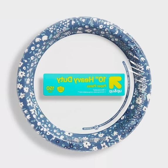 Blue Floral Paper Plate 10" - 150ct