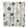 thumbnail image 1 of Blue Floral Pattern Blackout Window Curtains for Bedroom Living Room Kicthen High Shading 2 Panels, 1 of 6