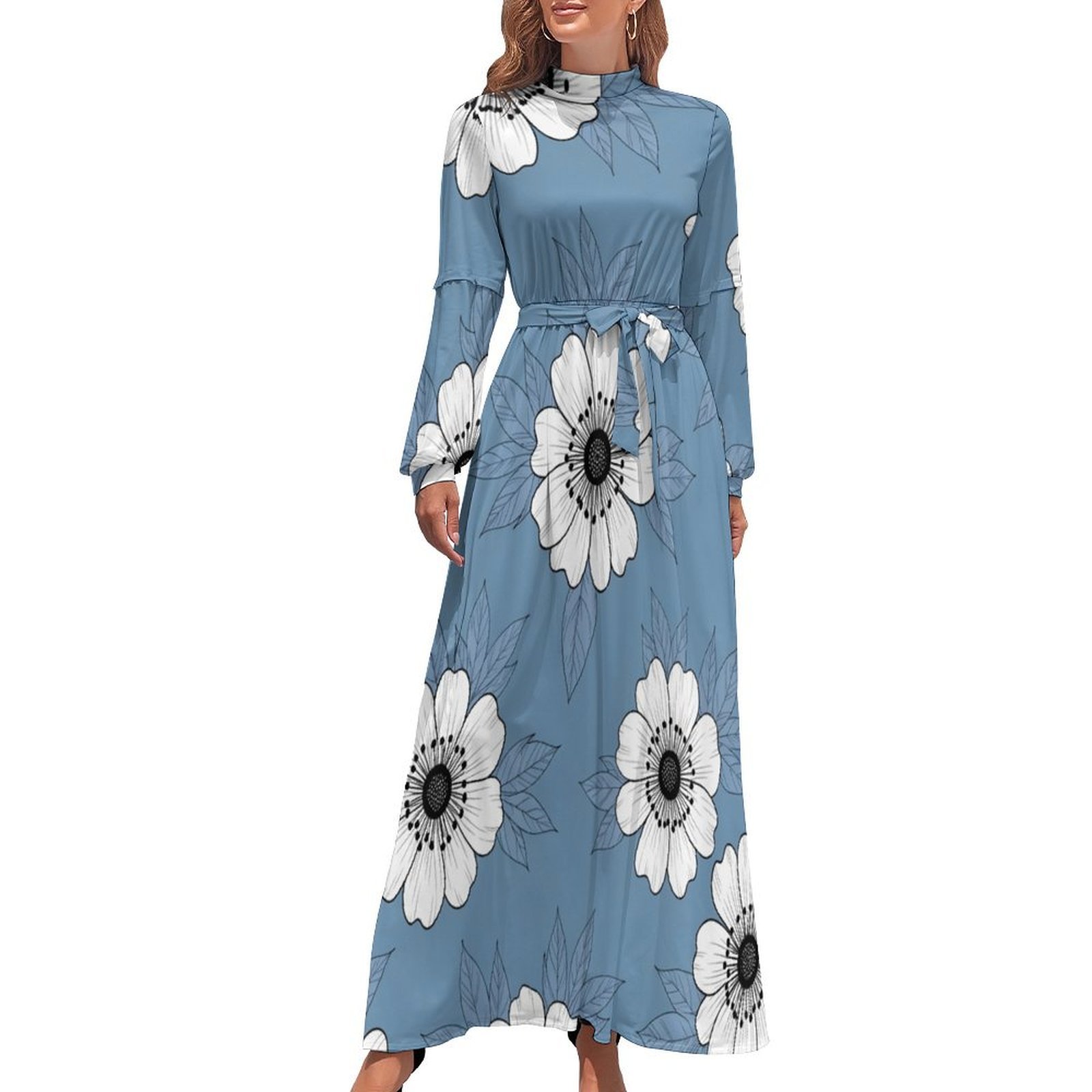 Violin Print Pattern Print Women Long Robe