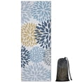 thumbnail image 1 of Blue Floral and Petal Pattern Hot Yoga Mat Towel Non Slip for Hot Yoga - Quick-Drying Yoga Mat Cover with 4 Corner Pockets with Travel Bag - Hot Yoga Towel Non Slip 70"x26", 1 of 6