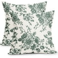 thumbnail image 1 of Blue Floral Pillow Covers 18x18 Inch Vintage Flower Blue White Decorative Throw Pillow Covers Set of 2 Chinoiserie Pillowcases Cotton Linen Square Cushion Covers For Couch Bed Sofa Chair Car Decor, 1 of 6