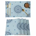 thumbnail image 1 of Blue Floral Placemats Set of 12, Farmhouse Abstract Country Flowers Art Placemats for Dining Table, Place Mats for Kitchen Tabletop, Waterproof Wipeable Dining Table Mats Set, 1 of 9