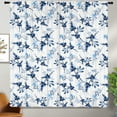 thumbnail image 1 of Blue Floral Plants Curtains 42Wx63H Inch Rod Pocket for Bedroom Navy Blue Watercolor Leaf Plants Floral Window Treatments Decorative for Living Room Drapes 2 Panels, 1 of 7