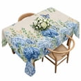 thumbnail image 1 of Blue Floral Rectangle Tablecloth Summer Country Hydrangea Floral Butterfly Linen Texture Waterproof Wrinkle Free Soft Table Cloth Spill-Proof Washable Table Cover for Dining Picnic 60 x 120 Inch, 1 of 9