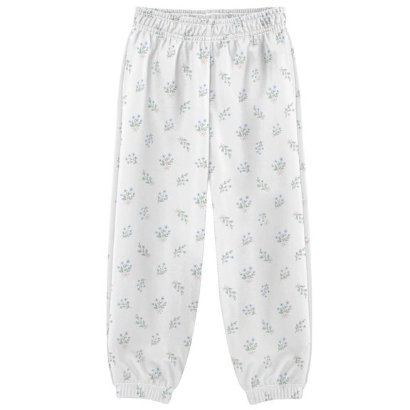 Blue Floral Ribbon Bow Boys Pants Kids Casual Sweatpants Joggers Toddler Sports Pants 3-10 Years