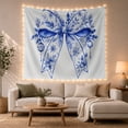 thumbnail image 1 of Blue Floral Ribbon Bow Tapestry, 1 of 7