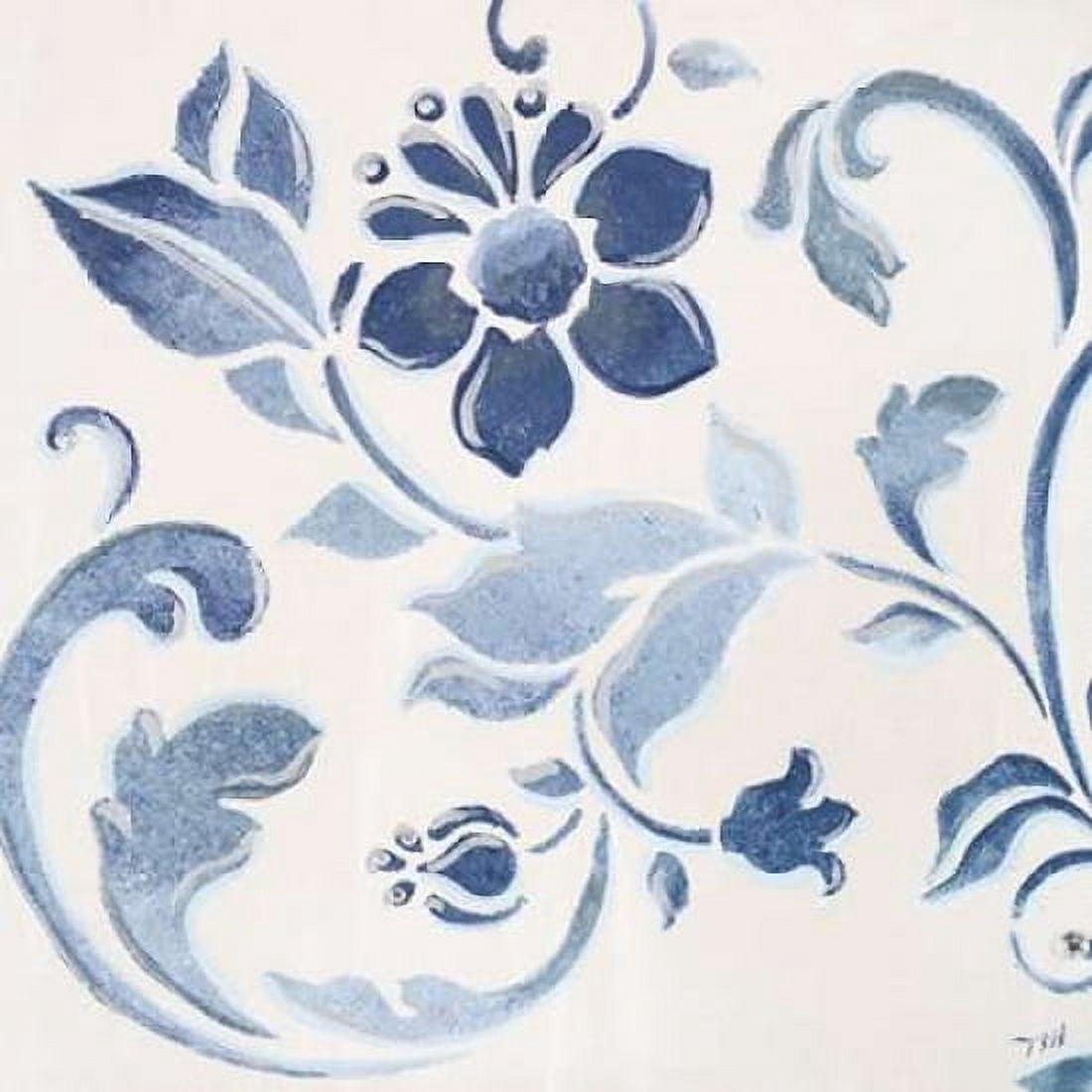 Blue Floral Shimmer II Canvas Art - Tiffany Hakimipour (24 x 24)