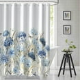 thumbnail image 1 of Blue Floral Shower Curtain, Watercolor Hydrangea Flower Shower Curtain for Bathroom Waterproof Fabric Shower Curtain Set with Hooks, 72x84 Inch, 1 of 6