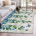 thumbnail image 1 of Blue Floral Spring Area Rug 3x5 Washable Rug Non Slip Summer Farmhouse Botanical Wooden Large Area Rug Indoor Floor Carpet for Entryway Bedroom Kitchen Living Room Home Office Dining Room Nursery, 1 of 8