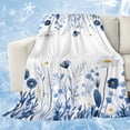 thumbnail image 1 of Blue Floral Spring Cooling Blanket, Lightweight Breathable Summer Throw Blanket with Double Sided Cold Effect, Summer Botanical Pastoral Picnic Beach Blankets Bed Sheet for Hot Sleepers 40"x60", 1 of 8
