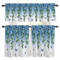 thumbnail image 1 of Blue Floral Spring Kitchen Curtains Sets for Windows 24 Inch Length, Summer Pastoral Botanical Butterfly Rod Pocket Window Treatments Tier Curtains and Valances Set for Bedroom/Bathroom, 1 of 8