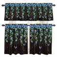 thumbnail image 1 of Blue Floral Spring Kitchen Curtains Sets for Windows 24 Inch Length, Summer Vintage Botanical Wooden Rod Pocket Window Treatments Tier Curtains and Valances Set for Bedroom/Bathroom, 1 of 8