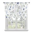 thumbnail image 1 of Blue Floral Spring Tie Up Curtains for Kitchen Windows,Adjustable Rod Pocket Valance 54 Inch Long, Pine Needles Green Botanical Chic Window Treatment Balloon Roman Blind Shade, 42" x 54", 1 of 9