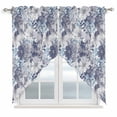 thumbnail image 1 of Blue Floral Swag Curtains for Kitchen/Bedroom/Living Room, Spring Botanical Flowers Leaves Vintage Scalloped Curtains 63 Inch Long, Window Swag Topper Curtains Valances 2 Panels Set 36"x63", 1 of 8