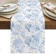 thumbnail image 1 of Blue Floral Table Runner - 36 Inch Long, Kitchen Dining Table Runner Dresser Scarves, Garden Petals Flower Botanical Tree Branch Farmhouse Decor for Coffee Tables Wedding Party Banquet, 1 of 8