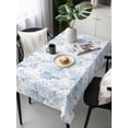 thumbnail image 1 of Blue Floral Tablecloth Rectangle Table Cloths 54x108, Waterproof Tablecloth Outdoor Table Cloth, Garden Petals Flower Botanical Tree Branch Washable Table Cover for Kitchen Dinning Party, 1 of 8