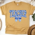 thumbnail image 1 of Blue Floral Teacher Shirt with Bow | Cute Back To School Tee, Gold, Size 2XL, 1 of 6