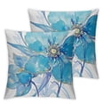 thumbnail image 1 of Blue Floral Throw Pillow Covers Light Blue Gold Floral Decorative Spring Summer Farmhouse Vintage Watercolor Pillowcases  for Couch Indoor Bedroom Decor, 1 of 7