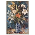 thumbnail image 1 of Blue Floral Vase Canvas Floral Vase Wall Art by Art Remedy, Silver Frame, 20" x 30", 1 of 7