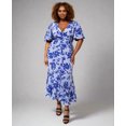 thumbnail image 1 of Blue Floral Wrap Midi Dress, 1 of 5
