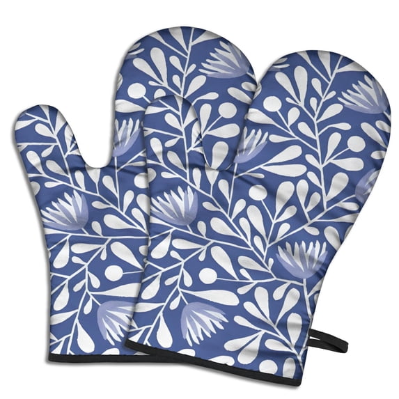 Blue Floral and Leaf Pattern Shower Curtain OneSize ,Bathroom Decorative Shower Curtains Set with 12 Hooks,Modern Waterproof Washable Shower Curtain