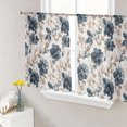 thumbnail image 1 of Blue Florals Semi Sheer Curtains 54 Inch Length 2 Panels Set,Farmhouse Botanical Peonies Vintage Brown Leaves Sheer Kitchen Curtain Privacy Voile Window Curtain for Living Room Bedroom Curtains, 1 of 8