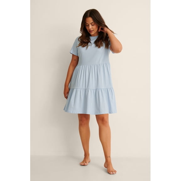 Blue Flounce Detail Dress