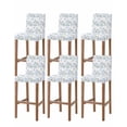 thumbnail image 1 of Blue Flower Bar Stool Covers Set of 6, Sage Green Eucalyptus Leaf Farmhouse Country Stretch Washable Bar Chair Covers with Backs, Removable Pub Counter Height Chair Cover for Kitchen Dining Room Cafe, 1 of 7