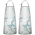 thumbnail image 1 of Blue Flower Bib Apron with Pocket Extra Long Aprons Waterproof Bib Apron for Couple Bride Mrs Mr Cooking Aprons for Kitchen Cool BBQ Grilling (Set Of 2), 1 of 7