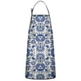 thumbnail image 1 of Blue Flower Boho Apron with Pocket Chemical Work Apron Waterproof Bib Aprons for Birthday Gifts for Dad Step Cooking Aprons for Kitchen Cool BBQ Grilling, 1 of 7