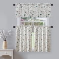 thumbnail image 1 of Blue Flower Embroidery Kitchen Curtain Tier and Valance Set Decorative Cafe Curtains 36 Inch Long Rod Pocket Curtain for Small Windows, 3 Panels, 1 of 2