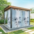 thumbnail image 1 of Blue Flower Outdoor Curtains for Patio Waterproof,Windproof Privacy Curtains with Weighted Bottom,Retro Gradient Texture Painting Plant Leaf Outside Drapes for Picnic Garage Yard 54"x108" 2 Panel, 1 of 8
