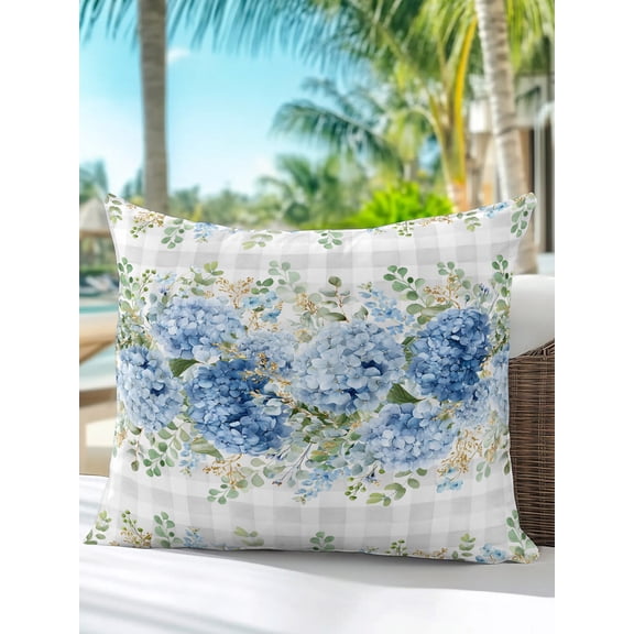 Turquoise Plaid Outdoor Pillows 16