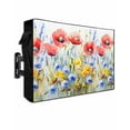 thumbnail image 1 of Blue Flower Outdoor TV Cover 70 to 75 Inch Weatherproof, Patriotic Red Poppy Floral Daisy Wildflower 600D Oxford TV Covers with Waterproof Zipper, Outside Flat TV Screen Protector 68"Wx42"Hx4.5"D, 1 of 7