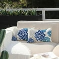 thumbnail image 1 of Blue Flower Pillow Covers 12x20 Inch Set of 2 Dark and Light Blue Colored Pillow Outdoor Waterproof Decor for Patio Funiture Garden Summer Floral Square Polyester pillowcovers 002E12, 1 of 6