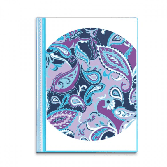 Blue Flower Point Line Pattern Book Sheet Protectors Portfolio Binder Folder