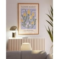 thumbnail image 1 of Blue Flower Poster Blue & Yellow Printable Art, Aesthetic Living Room Wall Decor Winter Flower Poster, Pastel Abstract Flower Wall Art Wall Art, Modern Wall Decor, 16x24 UNFRAMED, 1 of 2
