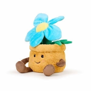 Blue Flower Pot Warmies Cozy Plush Heatable Lavender Scented Stuffed Animal