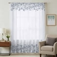 thumbnail image 1 of Blue Flower Sheer Curtains 84 Inches Long, Spring Modern Minimalist Country Floral Plant Light Filering Curtains, Breathable Simi Curtain Privacy Drapes for Living Room Bedroom Window Treatment, 1 of 9
