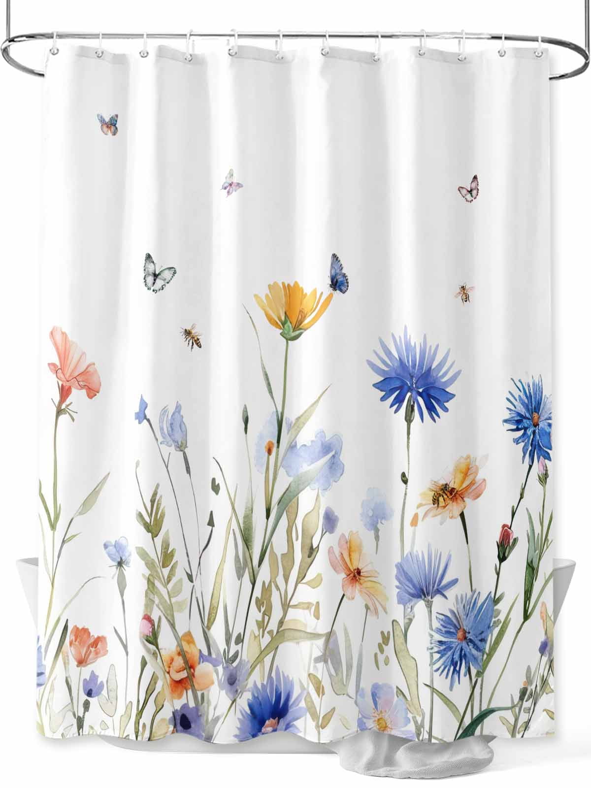 Blue Flower Shower Curtain