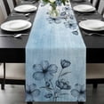 thumbnail image 1 of Blue Flower Table Runner 36 Inches Long, Retro Gradient Texture Painting Plant Leaf Kitchen Coffee Dining Table Decoration for Home Party Birthday Wedding Home Decor 13x36 Inches, 1 of 8