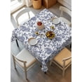 thumbnail image 1 of Blue Flower Tablecloth Square Table Cloth 60x60, Waterproof Tablecloth Outdoor Table Cloth, Spring Leaf Vintage Farmhouse Boho Plant Washable Table Cover for Kitchen Dinning Party, 1 of 8