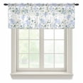 thumbnail image 1 of Blue Flower Valance Curtains for Kitchen/Living Room/Bathroom/Bedroom Window, Rod Pocket Small Topper Half Short Window Curtains Sheer Scarf, Sage Green Eucalyptus Leaf Farmhouse Country 54"x18", 1 of 8