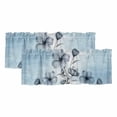 thumbnail image 1 of Blue Flower Valances for Windows, Decorative Rod Pocket Window Valance Curtains, Retro Gradient Texture Painting Plant Leaf Short Curtain Drapes for Kitchen/Living Room, 2 Panels, 42" W x 18" L, 1 of 8