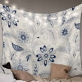 thumbnail image 1 of Blue Flower Vintage Tapestry for Bedroom Wall Hanging Tapestry, Abstract Ethnic Floral Pastoral Ceiling Backdrop Tapestries Poster Blanket Wall Decor for Teens Room Living Room Dorm 59" x 79", 1 of 8