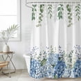 thumbnail image 1 of Blue Flower Waterproof Fabric Shower Curtain,Sage Green Eucalyptus Leaves Farm Plant Waterproof Fabric Shower Curtain for Bathroom Curtains Bathtubs Hotel Shower Curtains with 12 Hooks Standard 72x72, 1 of 8