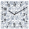 thumbnail image 1 of Blue Flower Wooden Wall Clock Silent Non Ticking, Vintage Farmhouse Boho Leaf Spring Summer Square Wall Clocks Battery Operated, Decor Clock for Home Office, Living Room, Kitchen, 12 Inch, 1 of 9